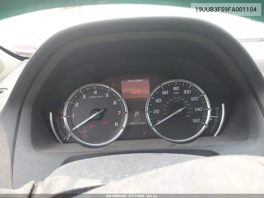 2015 Acura Tlx V6 Tech VIN: 19UUB3F59FA001104 Lot: 45595488