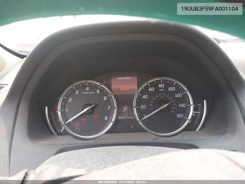 2015 Acura Tlx V6 Tech VIN: 19UUB3F59FA001104 Lot: 45595488