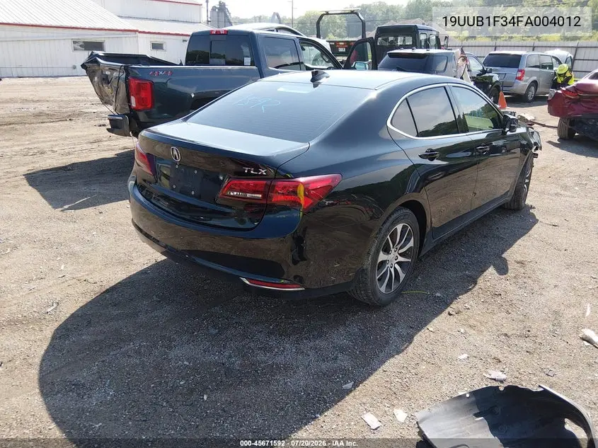 2015 Acura Tlx VIN: 19UUB1F34FA004012 Lot: 45671592