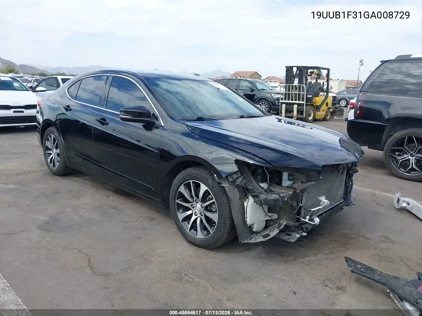 2016 Acura Tlx VIN: 19UUB1F31GA008729 Lot: 45594617