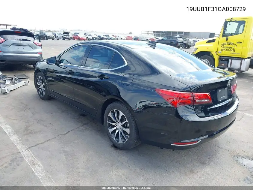 2016 Acura Tlx VIN: 19UUB1F31GA008729 Lot: 45594617