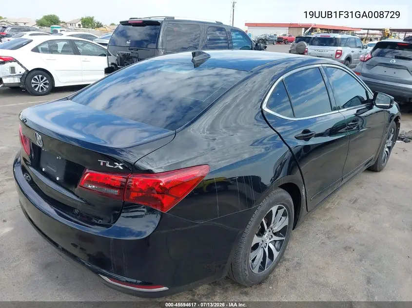 2016 Acura Tlx VIN: 19UUB1F31GA008729 Lot: 45594617