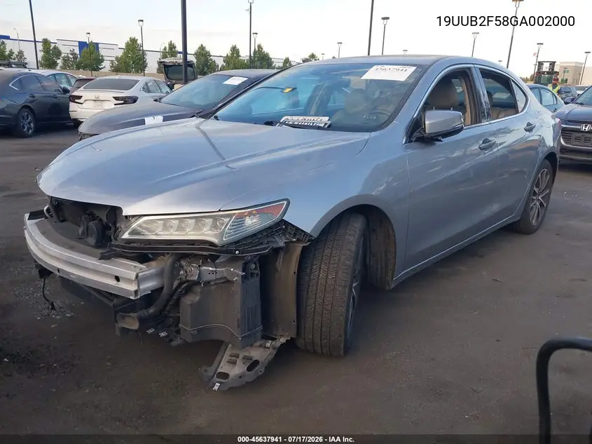 2016 Acura Tlx V6 Tech VIN: 19UUB2F58GA002000 Lot: 45637941
