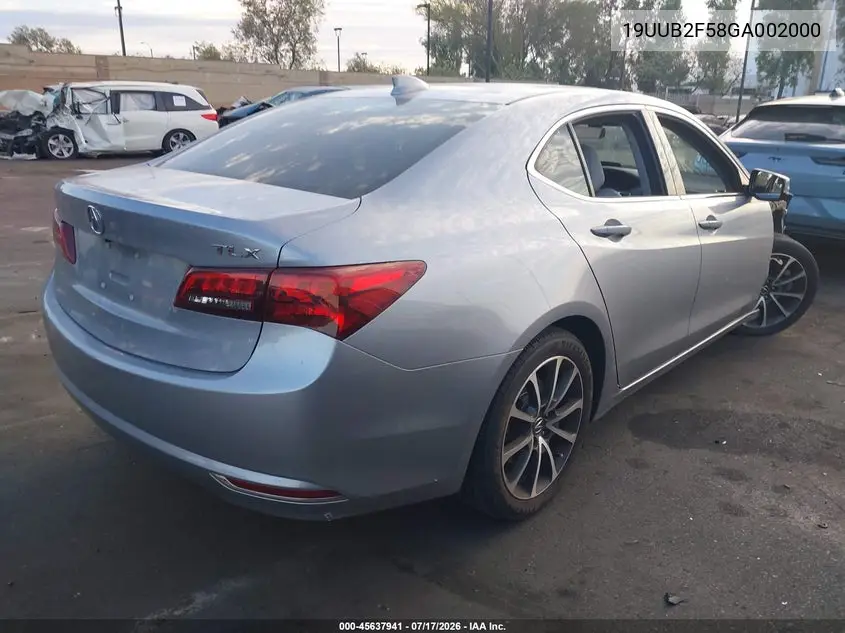 2016 Acura Tlx V6 Tech VIN: 19UUB2F58GA002000 Lot: 45637941