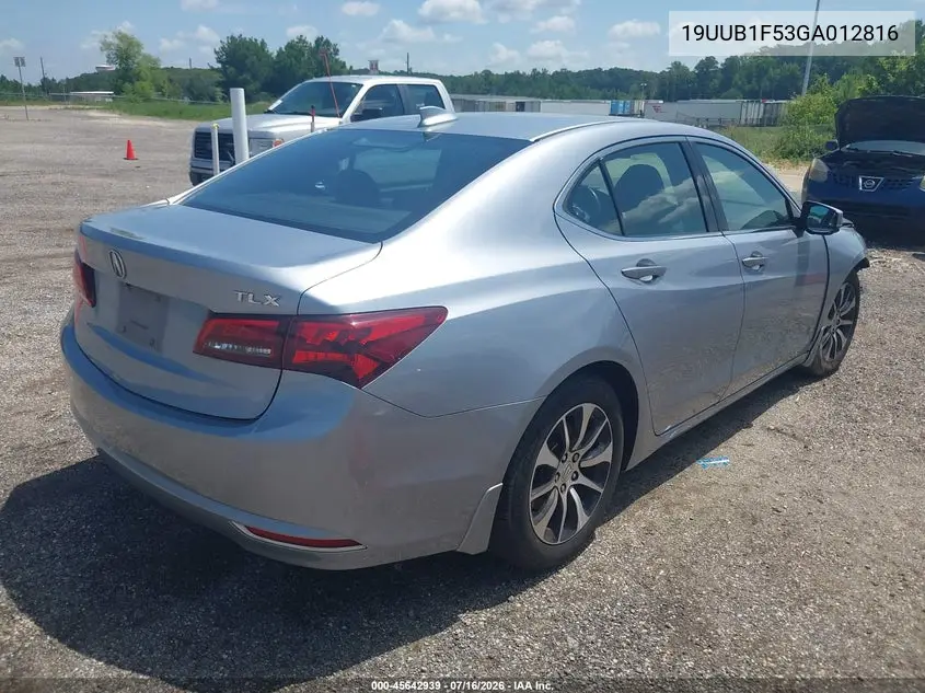 2016 Acura Tlx Tech VIN: 19UUB1F53GA012816 Lot: 45642939