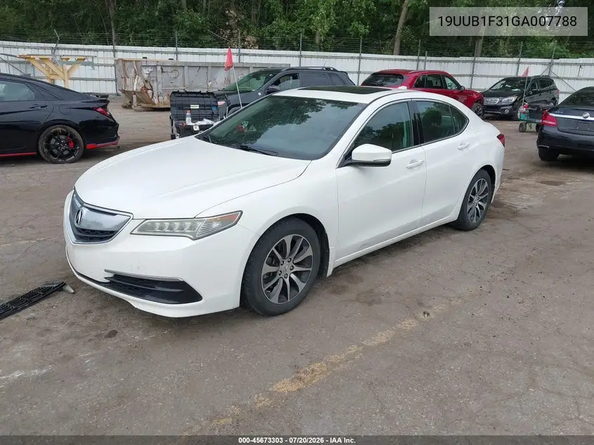 2016 Acura Tlx VIN: 19UUB1F31GA007788 Lot: 45673303
