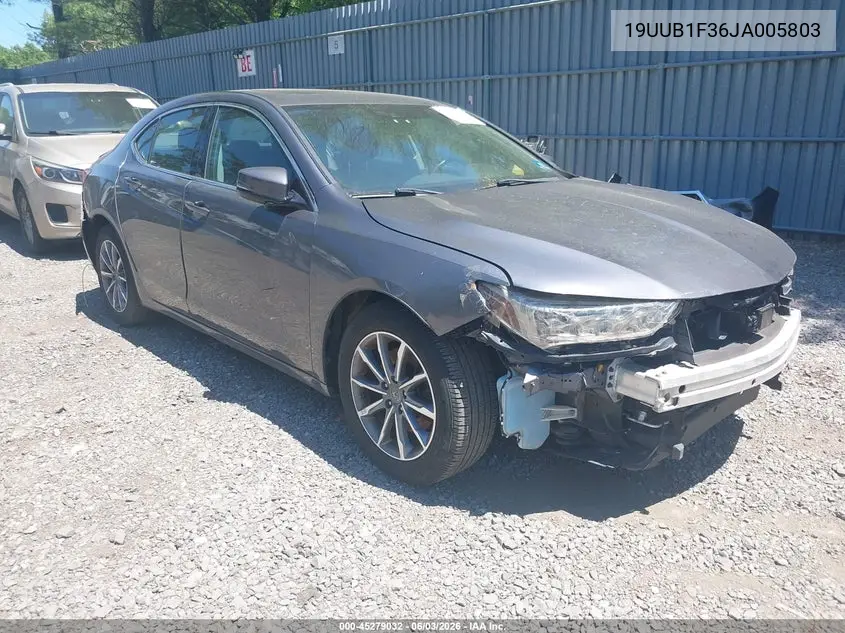2018 Acura Tlx VIN: 19UUB1F36JA005803 Lot: 45279032