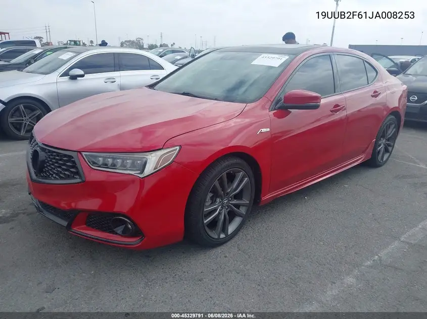 2018 Acura Tlx Tech A-Spec Pkgs VIN: 19UUB2F61JA008253 Lot: 45329791