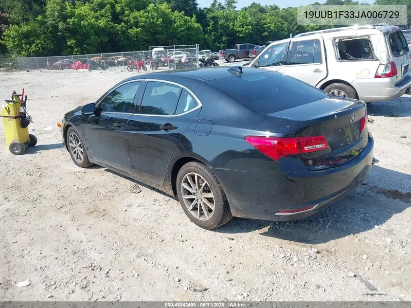 2018 Acura Tlx VIN: 19UUB1F33JA006729 Lot: 45342490