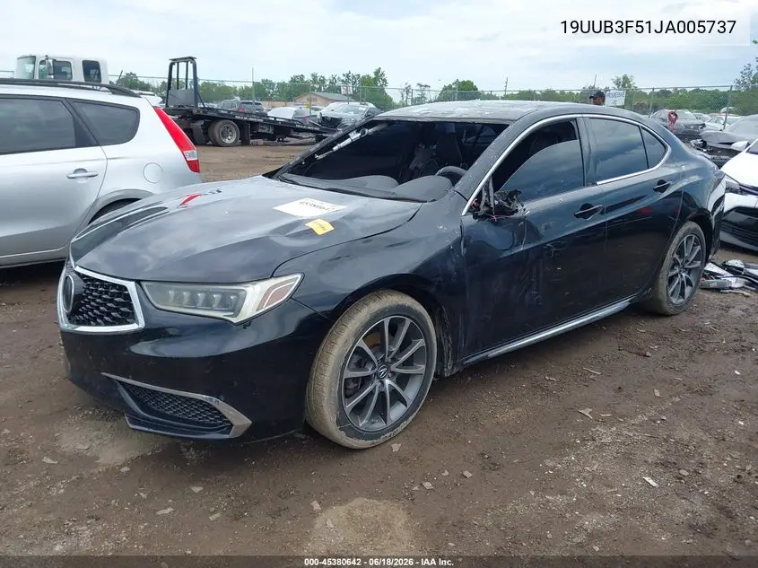 2018 Acura Tlx Tech Pkg VIN: 19UUB3F51JA005737 Lot: 45380642