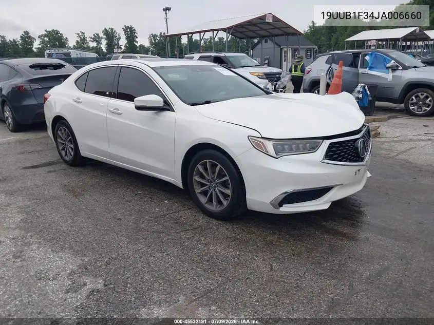 2018 Acura Tlx VIN: 19UUB1F34JA006660 Lot: 45532191