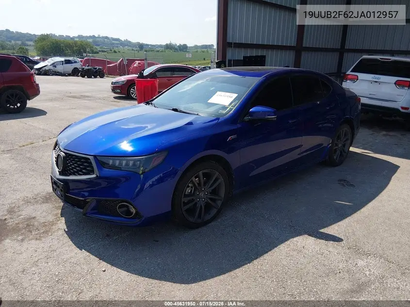 2018 Acura Tlx Tech A-Spec Pkgs VIN: 19UUB2F62JA012957 Lot: 45631950