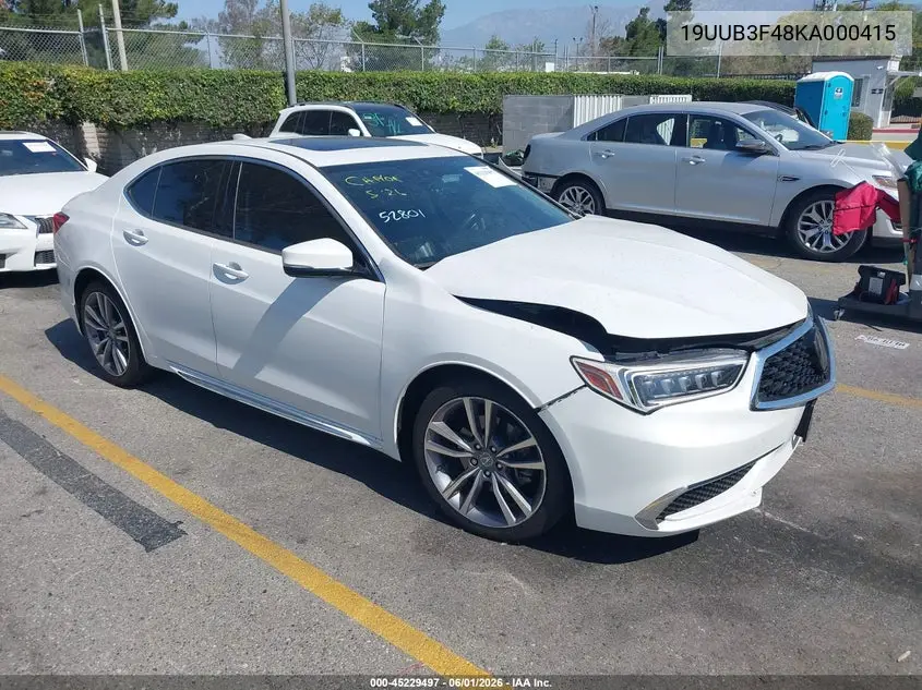 2019 Acura Tlx Tech Pkg VIN: 19UUB3F48KA000415 Lot: 45229497