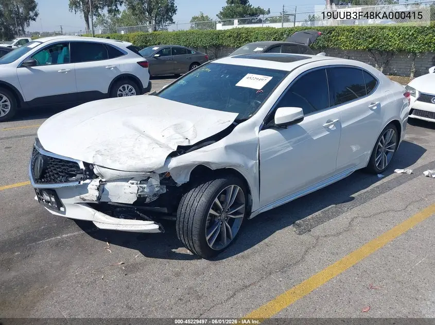 2019 Acura Tlx Tech Pkg VIN: 19UUB3F48KA000415 Lot: 45229497