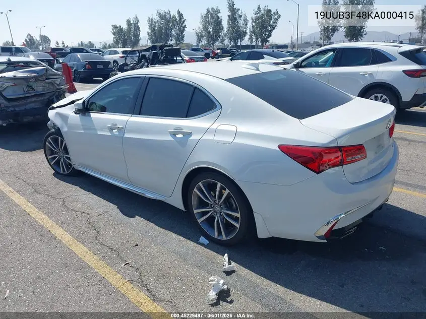 2019 Acura Tlx Tech Pkg VIN: 19UUB3F48KA000415 Lot: 45229497