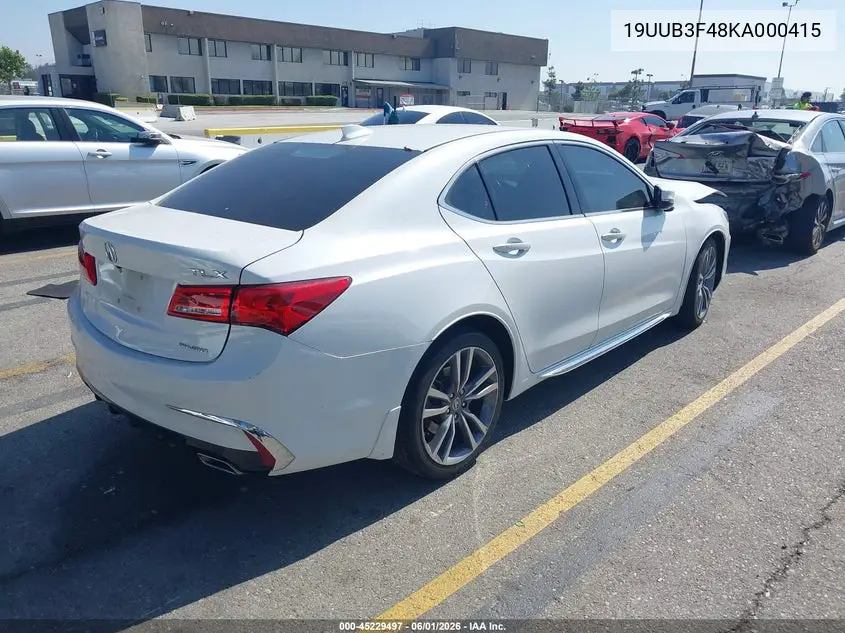 2019 Acura Tlx Tech Pkg VIN: 19UUB3F48KA000415 Lot: 45229497