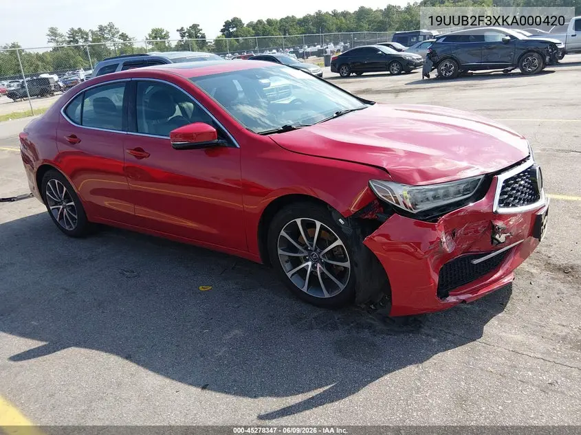 2019 Acura Tlx Standard VIN: 19UUB2F3XKA000420 Lot: 45278347