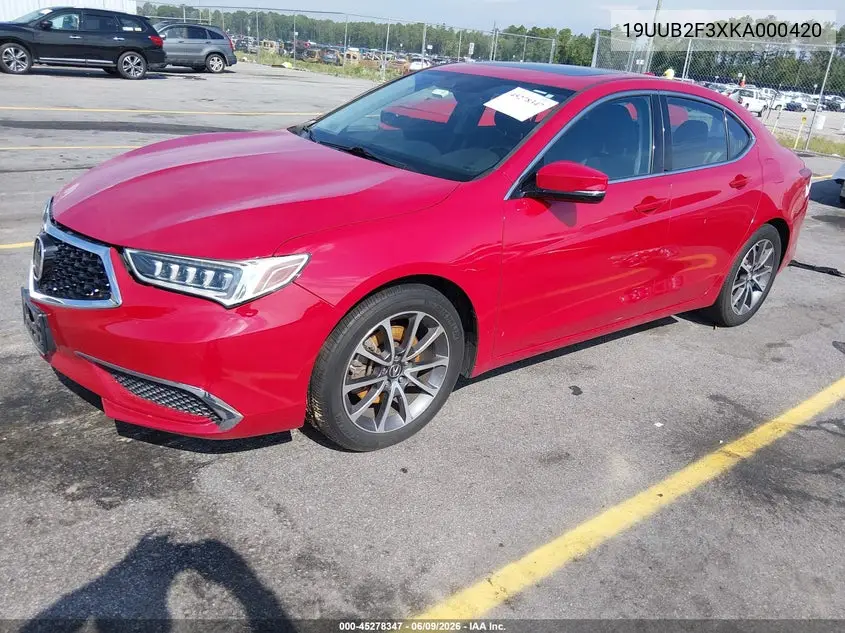2019 Acura Tlx Standard VIN: 19UUB2F3XKA000420 Lot: 45278347