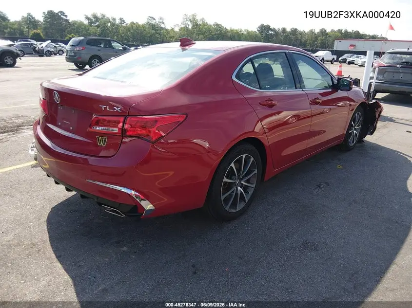 2019 Acura Tlx Standard VIN: 19UUB2F3XKA000420 Lot: 45278347