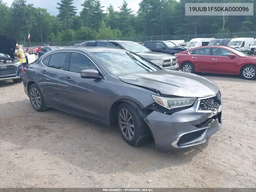 2019 Acura Tlx Tech Pkg VIN: 19UUB1F50KA000096 Lot: 45306231