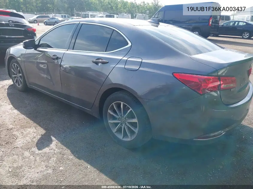 2019 Acura Tlx Standard VIN: 19UUB1F36KA003437 Lot: 45592434