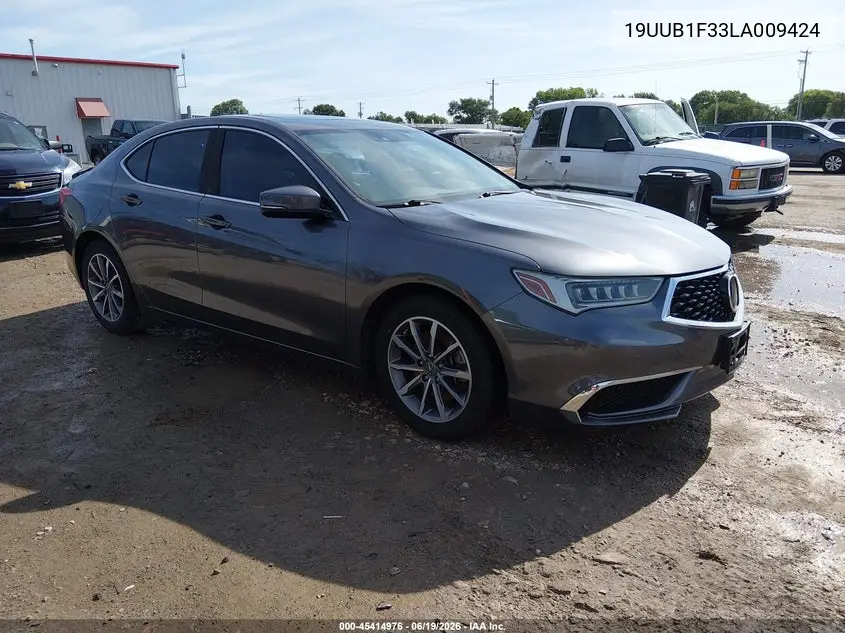 2020 Acura Tlx Standard VIN: 19UUB1F33LA009424 Lot: 45414976