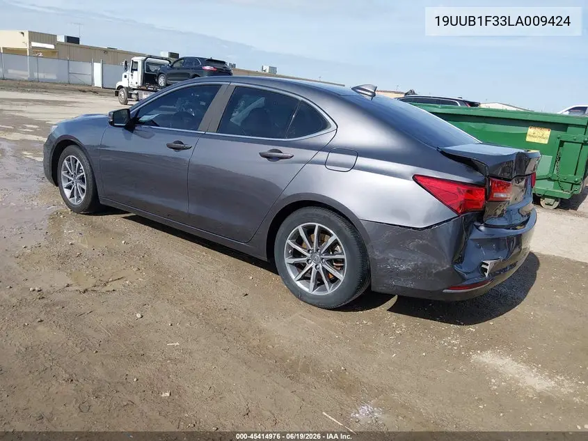 2020 Acura Tlx Standard VIN: 19UUB1F33LA009424 Lot: 45414976