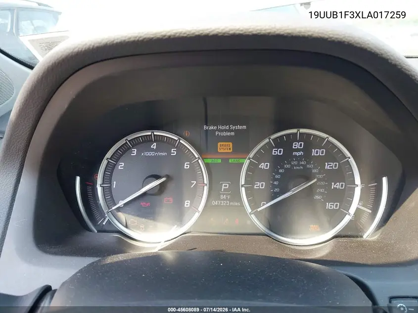 2020 Acura Tlx Standard VIN: 19UUB1F3XLA017259 Lot: 45608089
