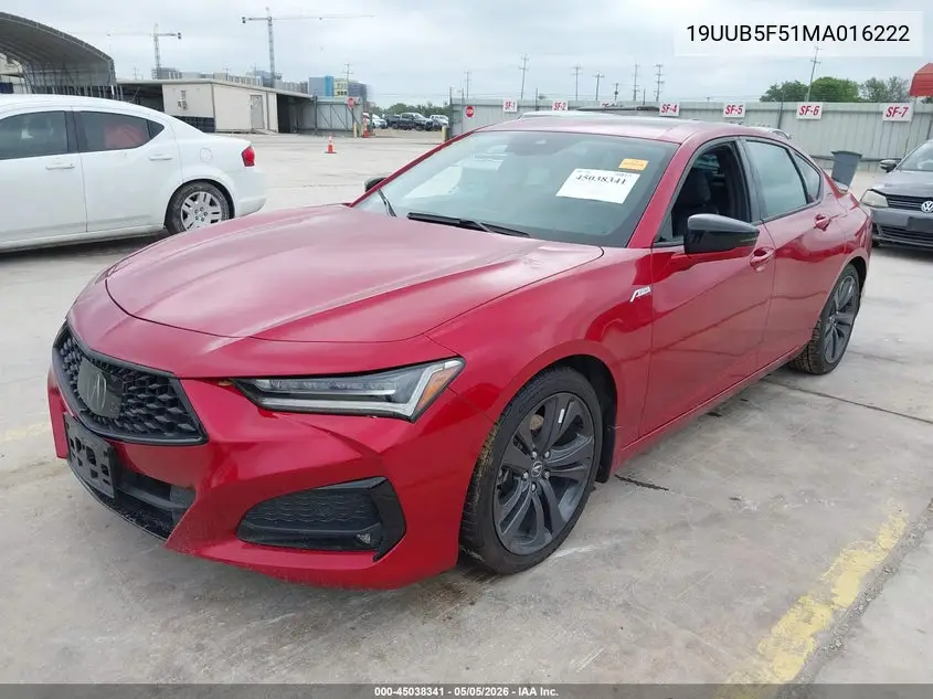 2021 Acura Tlx A-Spec Package VIN: 19UUB5F51MA016222 Lot: 45038341