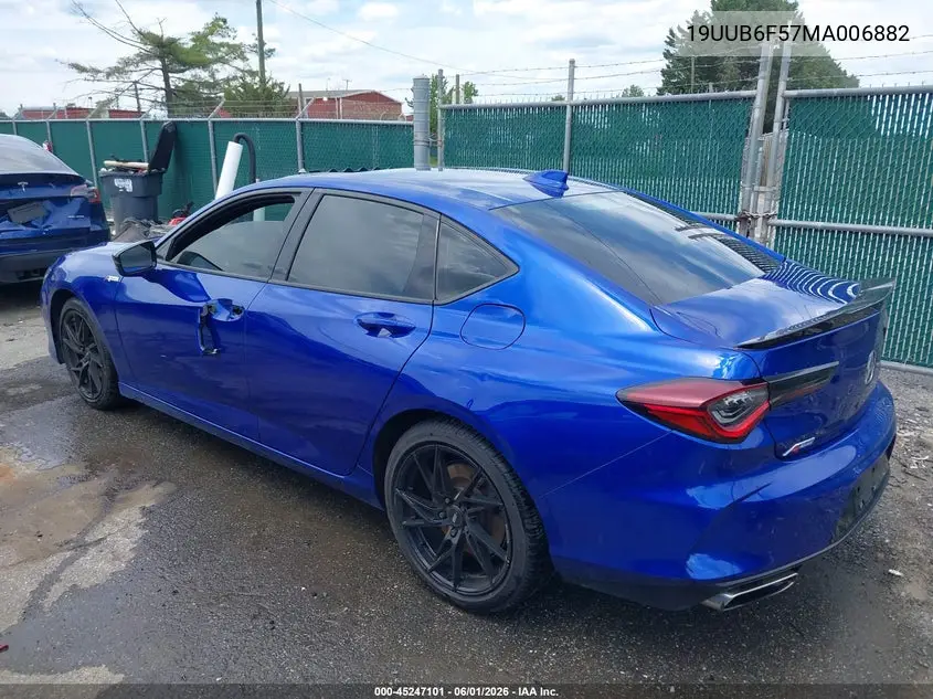 2021 Acura Tlx A-Spec Package VIN: 19UUB6F57MA006882 Lot: 45247101