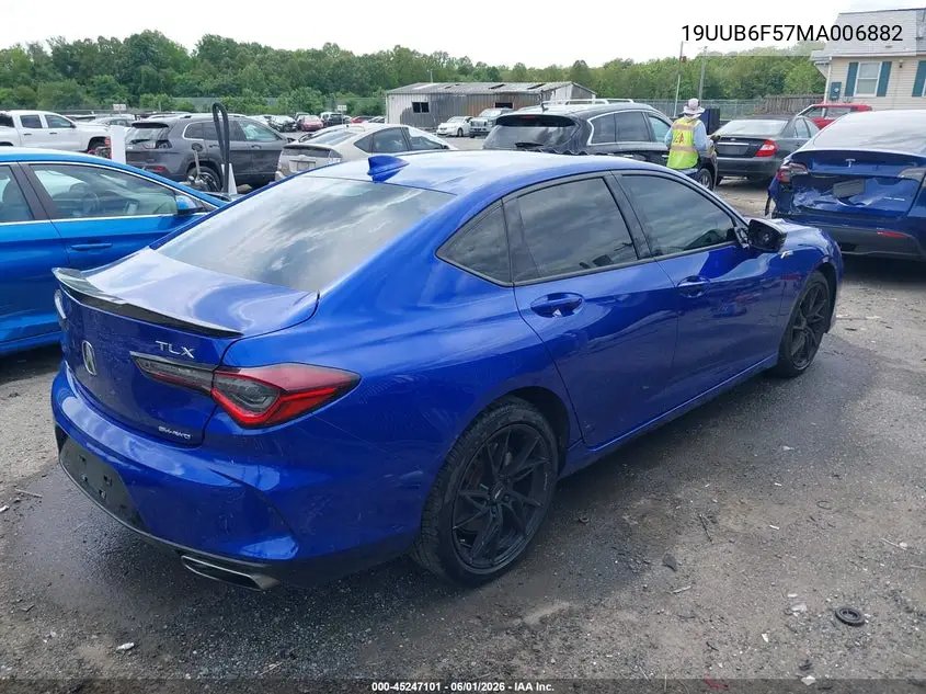 2021 Acura Tlx A-Spec Package VIN: 19UUB6F57MA006882 Lot: 45247101