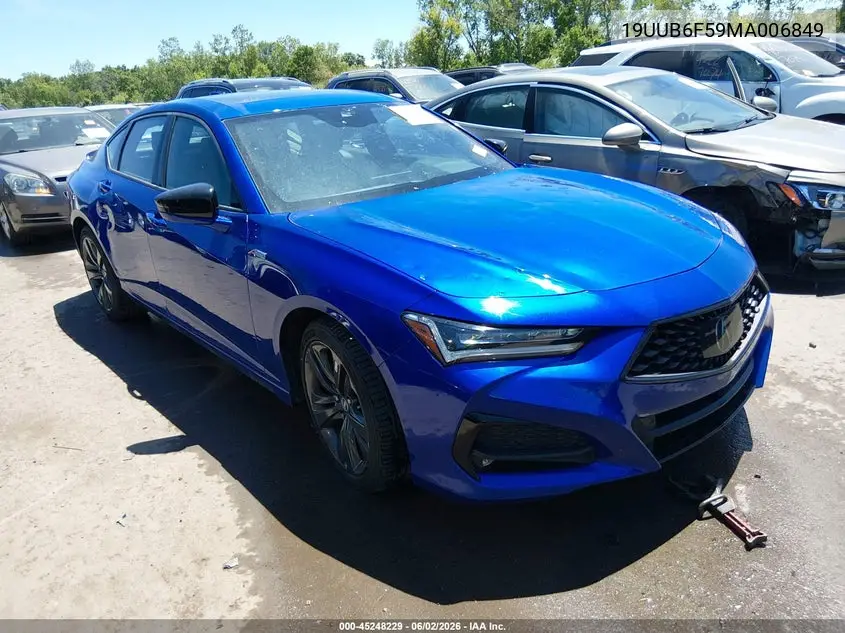 2021 Acura Tlx A-Spec Package VIN: 19UUB6F59MA006849 Lot: 45248229