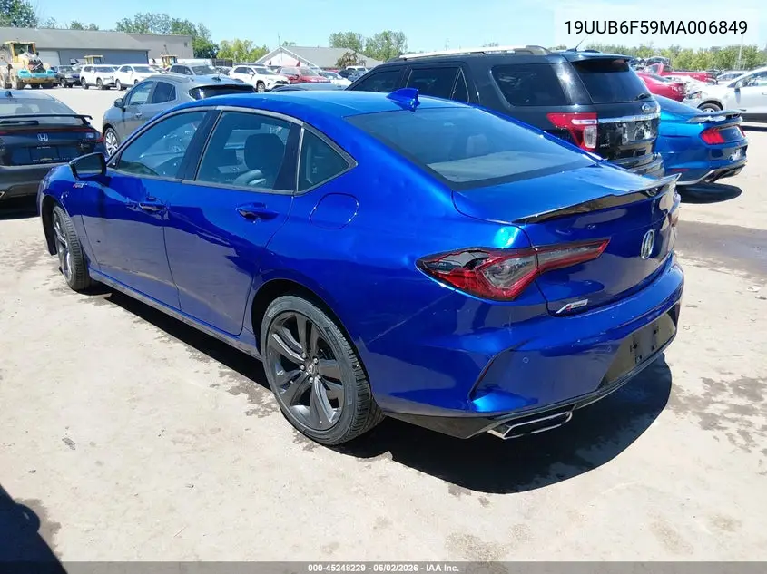 2021 Acura Tlx A-Spec Package VIN: 19UUB6F59MA006849 Lot: 45248229