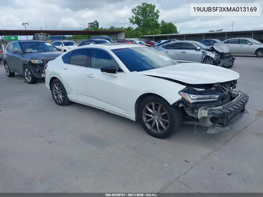 2021 Acura Tlx Standard VIN: 19UUB5F3XMA013169 Lot: 45336701