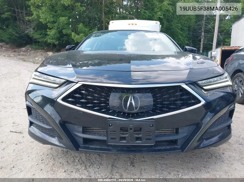 2021 Acura Tlx Standard VIN: 19UUB5F38MA005426 Lot: 45502731