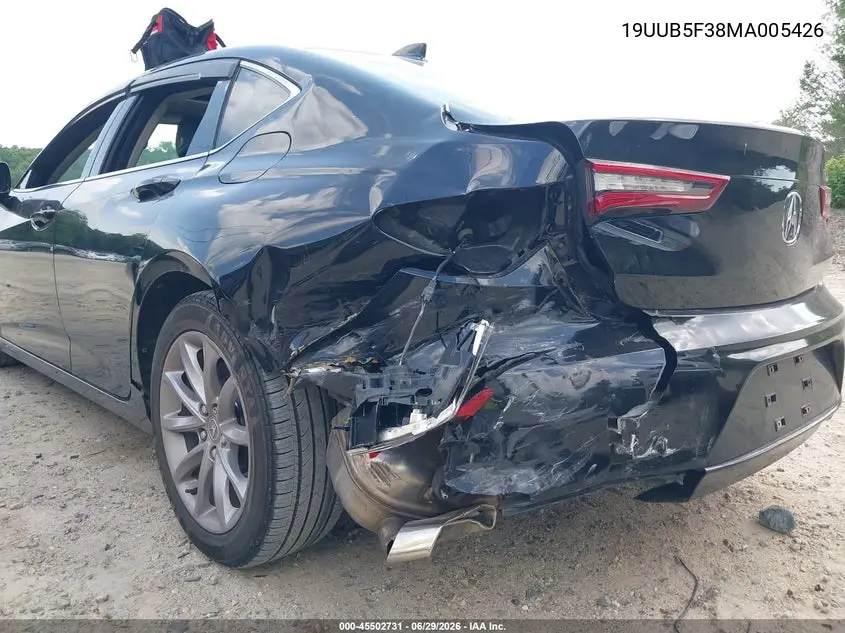 2021 Acura Tlx Standard VIN: 19UUB5F38MA005426 Lot: 45502731