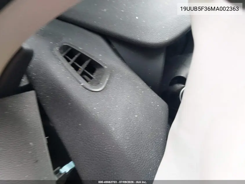 2021 Acura Tlx Standard VIN: 19UUB5F36MA002363 Lot: 45562703