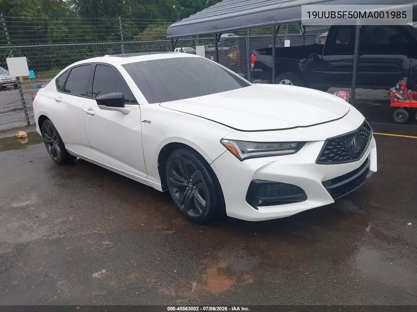 2021 Acura Tlx A-Spec Package VIN: 19UUB5F50MA001985 Lot: 45563002