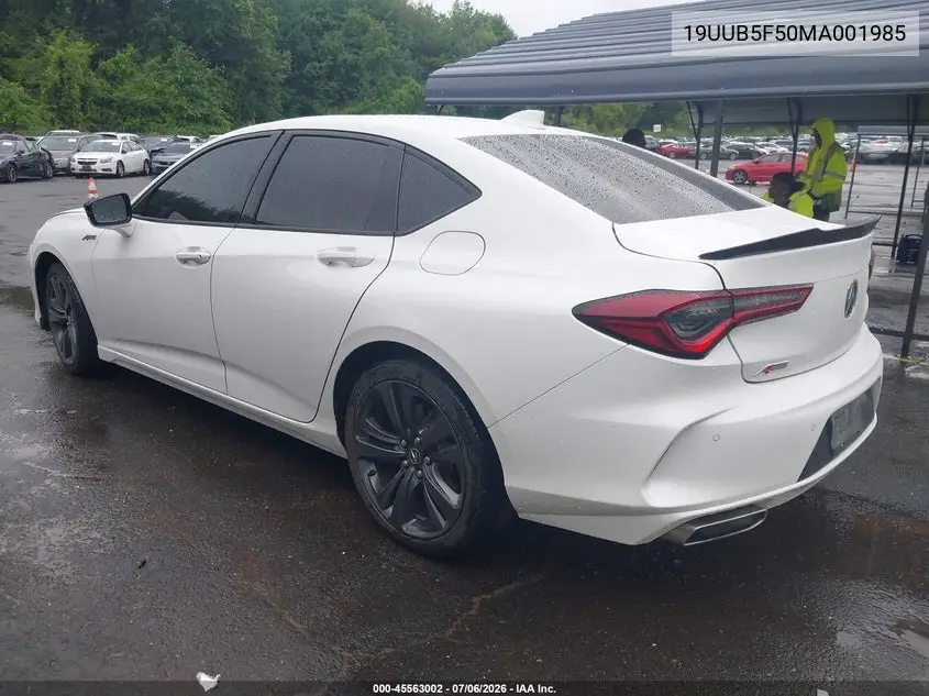 2021 Acura Tlx A-Spec Package VIN: 19UUB5F50MA001985 Lot: 45563002