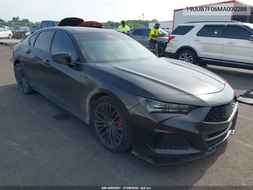 2021 Acura Tlx Type S VIN: 19UUB7F06MA000288 Lot: 45585287