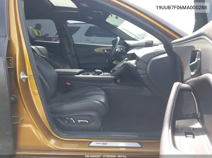 2021 Acura Tlx Type S VIN: 19UUB7F06MA000288 Lot: 45585287