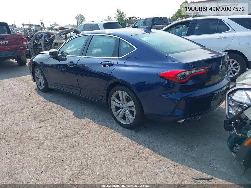 2021 Acura Tlx Technology Package VIN: 19UUB6F49MA007572 Lot: 45603705