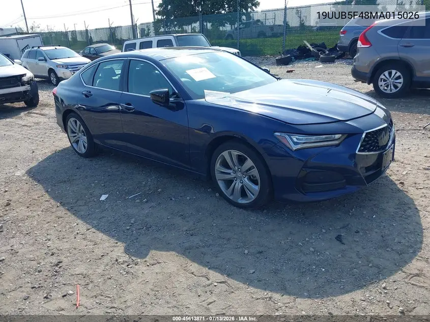 2021 Acura Tlx Technology Package VIN: 19UUB5F48MA015026 Lot: 45613871