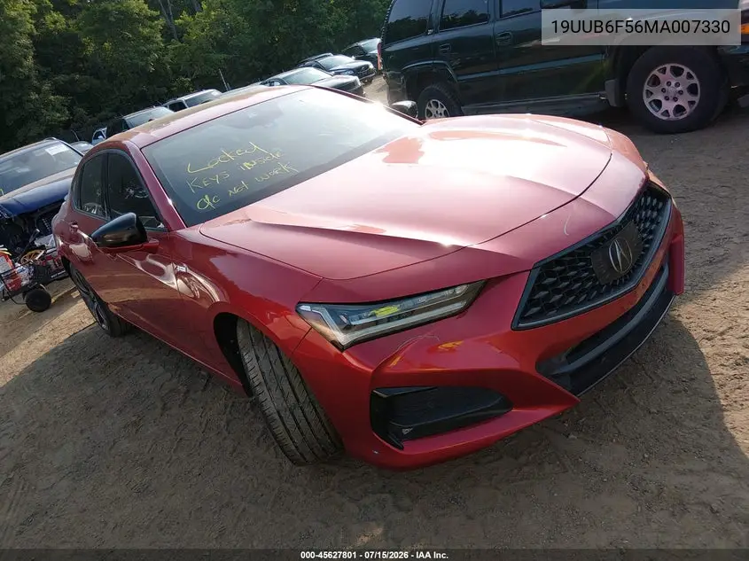 2021 Acura Tlx A-Spec Package VIN: 19UUB6F56MA007330 Lot: 45627801