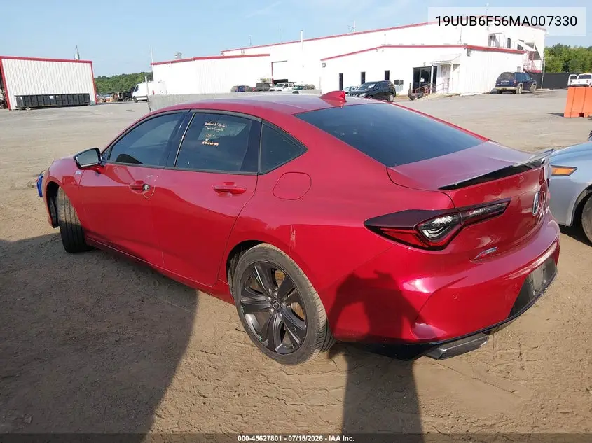 2021 Acura Tlx A-Spec Package VIN: 19UUB6F56MA007330 Lot: 45627801