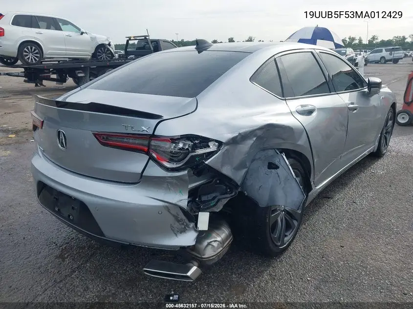 2021 Acura Tlx A-Spec Package VIN: 19UUB5F53MA012429 Lot: 45632157