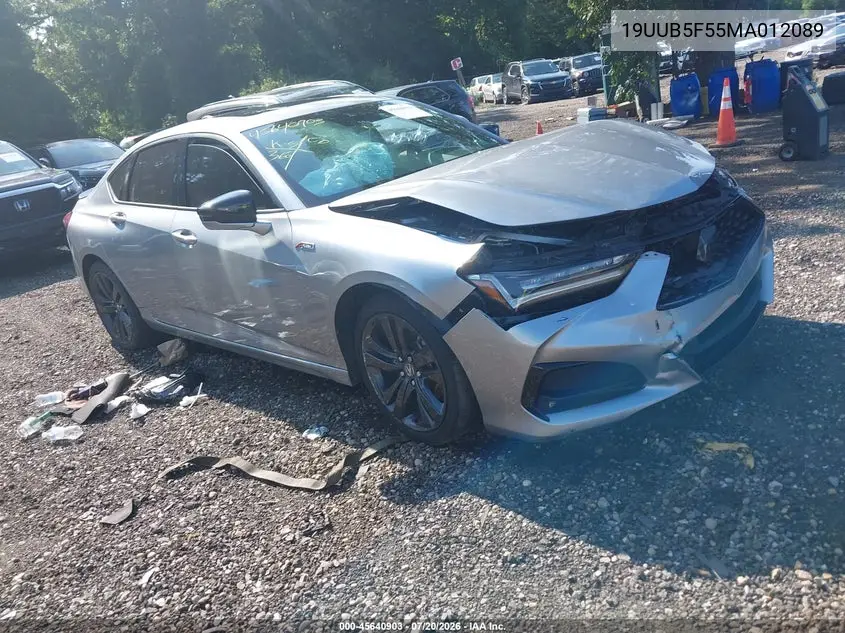 2021 Acura Tlx A-Spec Package VIN: 19UUB5F55MA012089 Lot: 45640903