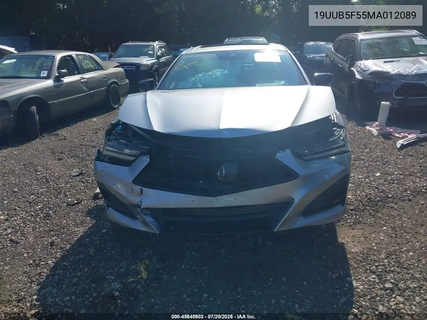 2021 Acura Tlx A-Spec Package VIN: 19UUB5F55MA012089 Lot: 45640903