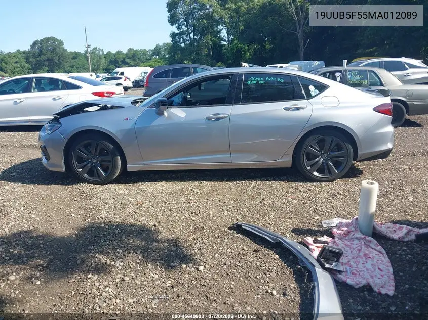 2021 Acura Tlx A-Spec Package VIN: 19UUB5F55MA012089 Lot: 45640903