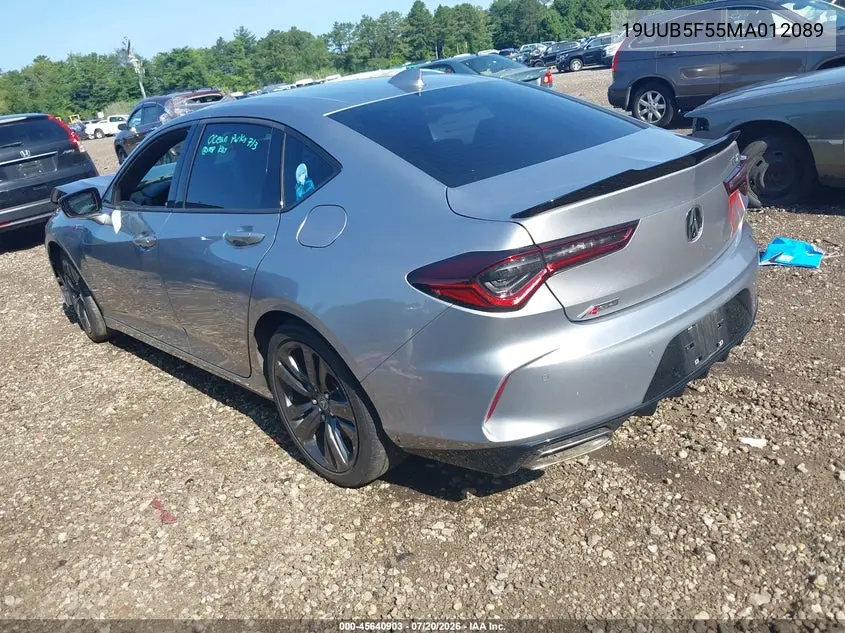 2021 Acura Tlx A-Spec Package VIN: 19UUB5F55MA012089 Lot: 45640903